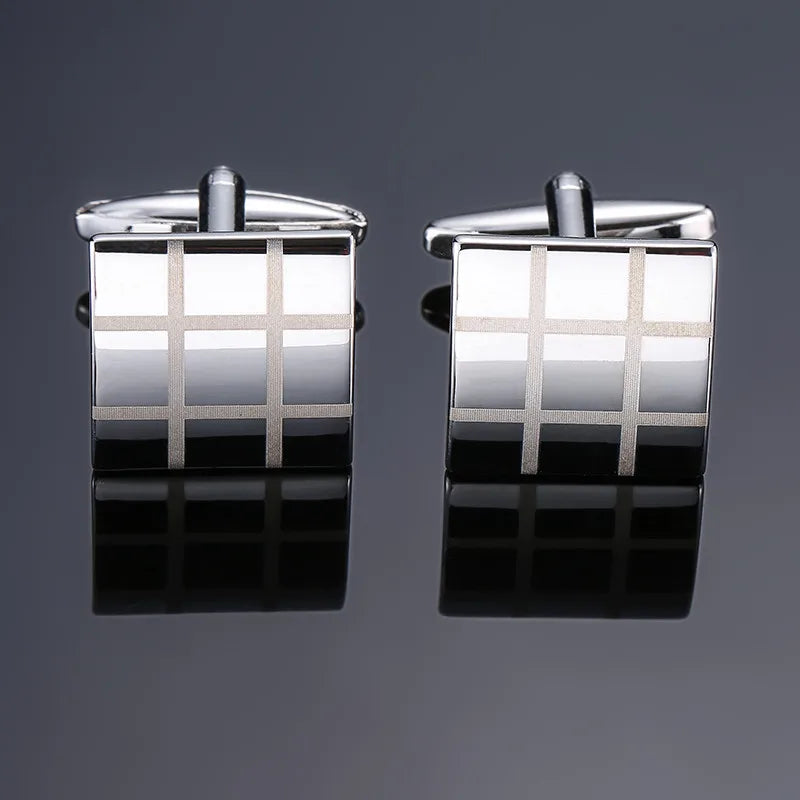 XKZM Nouvelle marque de bijoux de luxe Boutons de manchette carrés gravés au laser en métal Boutons de manchette pour chemises d'hommes Livraison directe