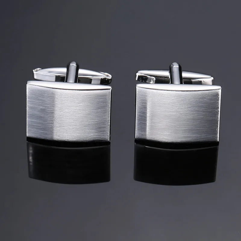 XKZM Nouvelle marque de bijoux de luxe Boutons de manchette carrés gravés au laser en métal Boutons de manchette pour chemises d'hommes Livraison directe