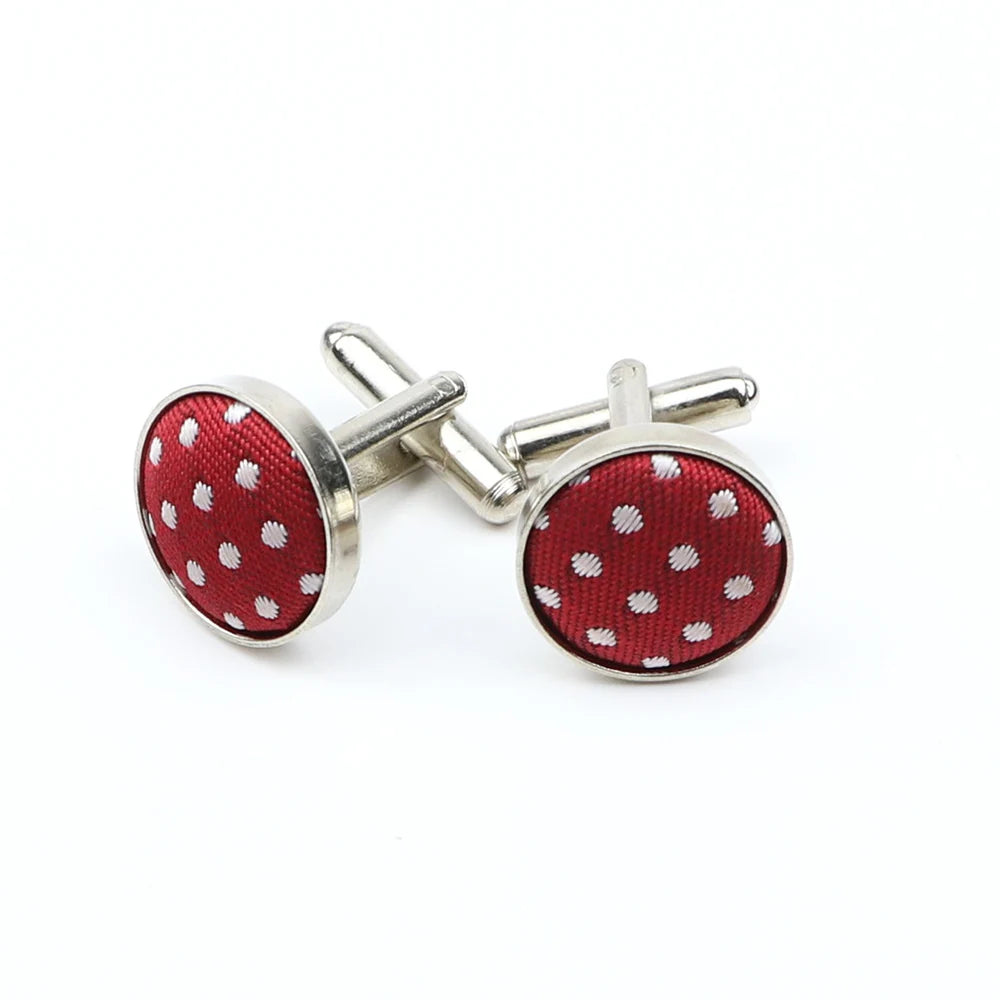 Boutons de manchette design à pois de haute qualité pour hommes, noir, rouge, mode, accessoires de chemise, ronds, neufs, bijoux, cadeau, vente en gros
