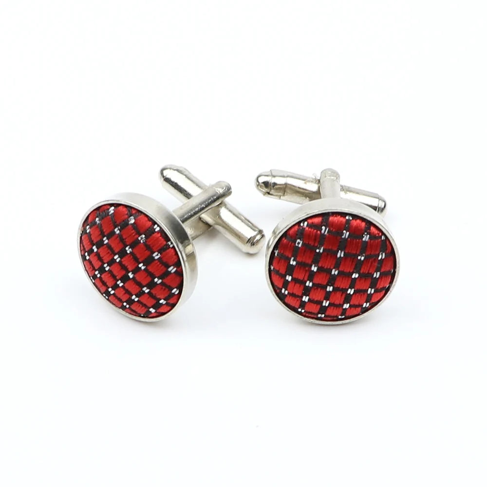 Boutons de manchette design à pois de haute qualité pour hommes, noir, rouge, mode, accessoires de chemise, ronds, neufs, bijoux, cadeau, vente en gros