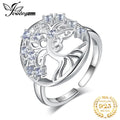 JewelryPalace Bague Arbre de Vie en Spinelle Bleu Créé Argent Sterling 925 Ouverte Réglable pour Femmes Bijoux à Grand Effet