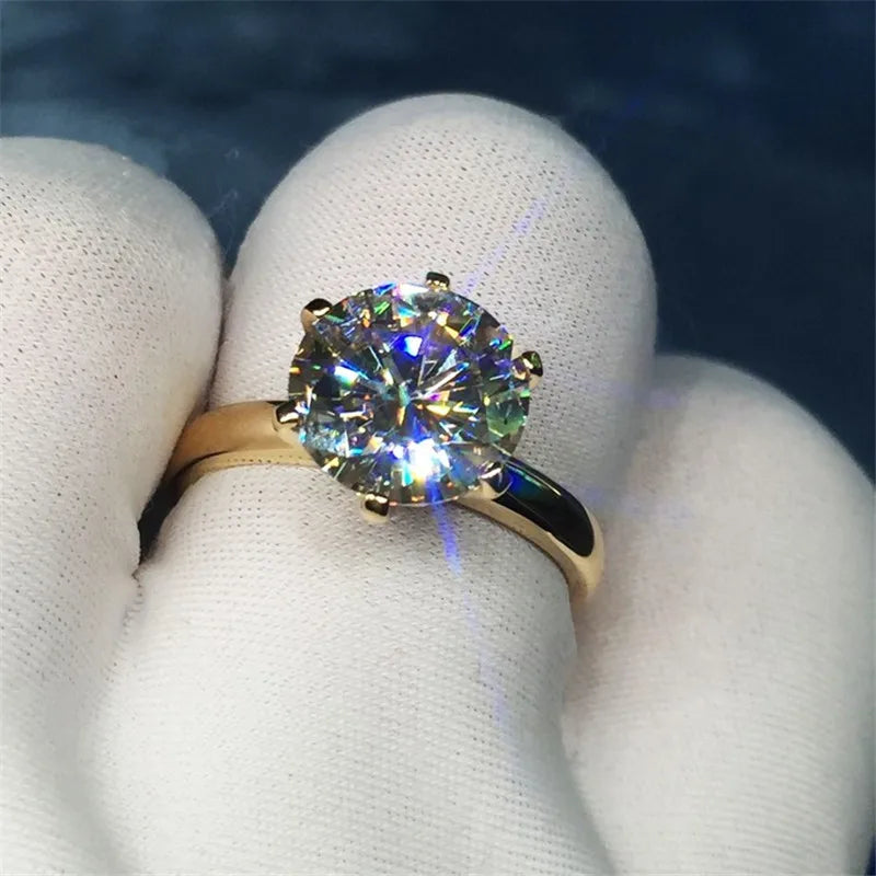 Solitaire 1,5 carat diamant de laboratoire bague en or 24K originale en argent sterling 925, bagues de fiançailles et de mariage pour femmes, bijoux de mariée