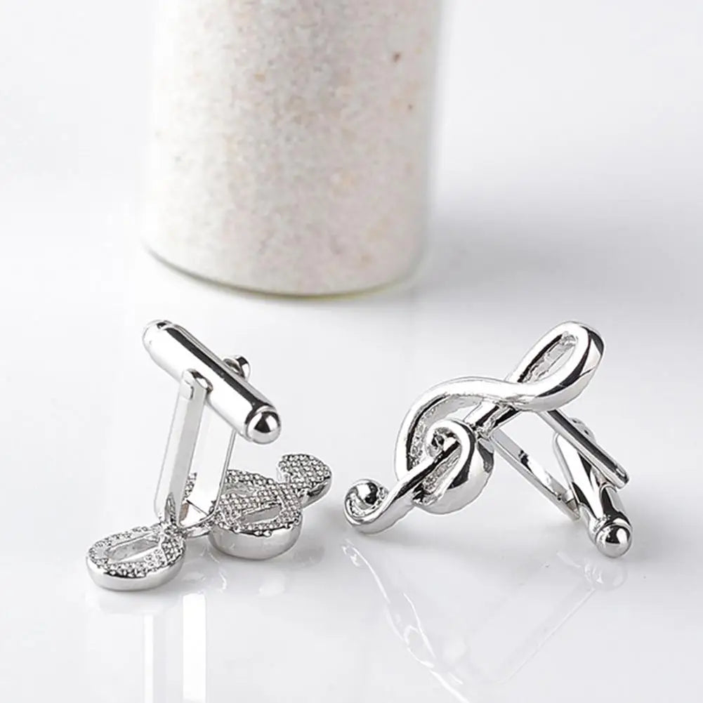 1pc Mode Hommes Boutons de Manchette Argenté Musique Note Chemise Boutons de Manchette Hommes Bijoux Bouton de Manchette Cadeau D'affaires Mariage Bouton Cadeau