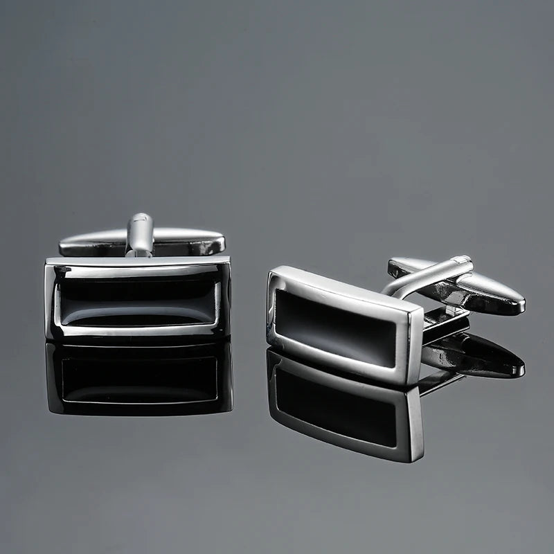 Boutons de manchette chemise française classique Émail rouge bleu noir peint à la main de haute qualité boutons en métal accessoires vestimentaires pour hommes bijoux