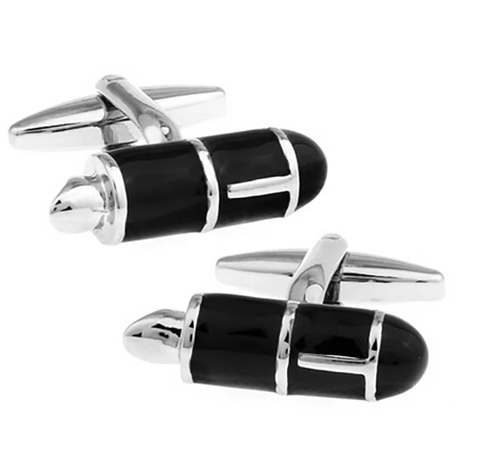 Boutons de manchette noirs pour hommes, en laiton de qualité, divers modèles vintage, vente en gros et au détail.
