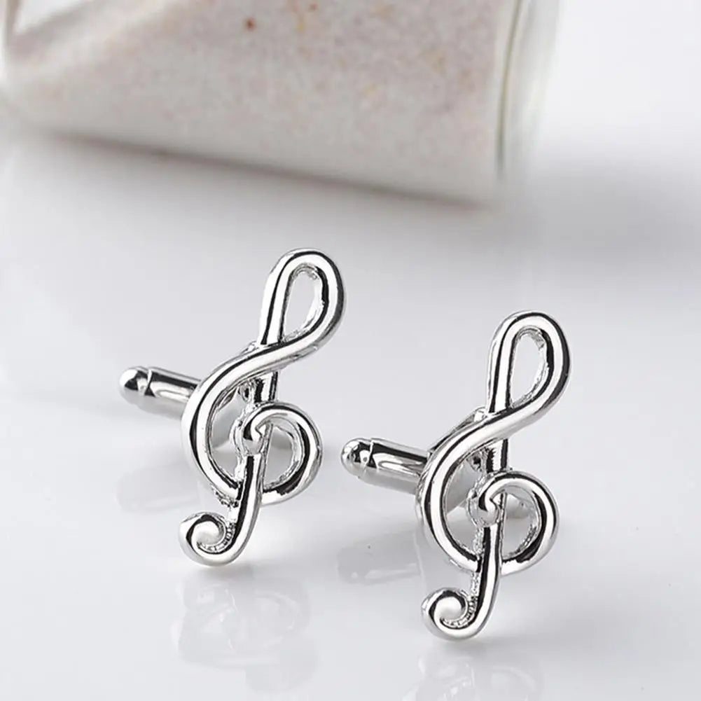 1pc Mode Hommes Boutons de Manchette Argenté Musique Note Chemise Boutons de Manchette Hommes Bijoux Bouton de Manchette Cadeau D'affaires Mariage Bouton Cadeau