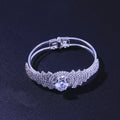 Stonefans INS Fashion Bling Crystal Heart Bangle Bracelet Jewelry Bridal Rhinestone Open Cuff Bracelet Luxury Wedding Jewelry