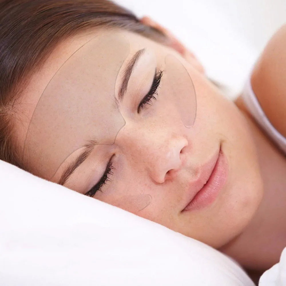 Patchs réutilisables anti-rides pour les yeux, le menton et le front, 100 % silicone de qualité médicale, invisibles pour le lifting du visage