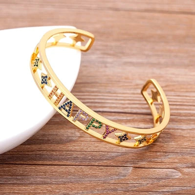 Nidin Nouveau Design de Mode Luxe Marque Manchette Bracelets Tendance Cuivre Zircon Cubique Bracelets Pour Femmes Fête Anniversaire Bijoux Cadeau