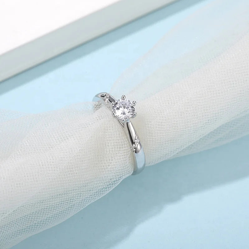 Gica Gema Bagues en diamant moissanite 1 à 3 carats pour femmes, bijoux fins en argent sterling 925, fiançailles, mariage, femme, Anillo