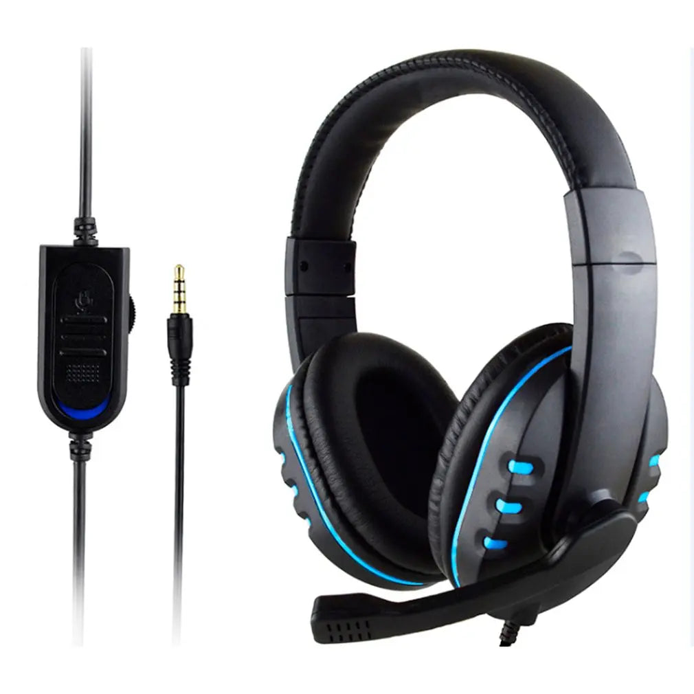 Casque de jeu filaire 3,5 mm Écouteurs pour PS4 PlayStation 4 Jeux PC Chat avec microphone