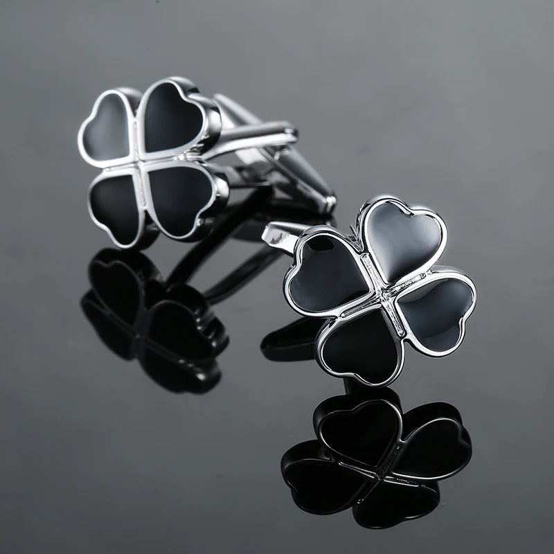 Boutons de manchette chemise française classique Émail rouge bleu noir peint à la main de haute qualité boutons en métal accessoires vestimentaires pour hommes bijoux