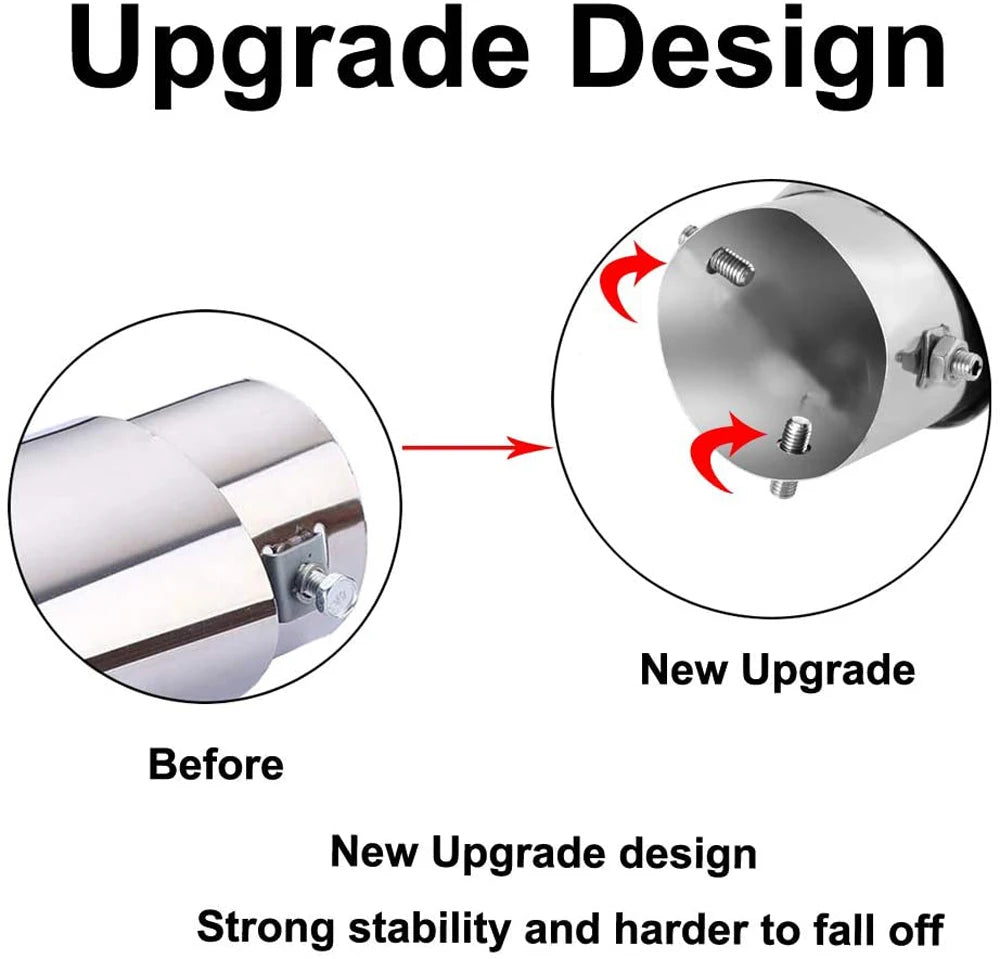 Universal Stainless Steel Car Exhaust Tail Muffler Tip Pipe -Adjustable Fit Pipes Diameter 1.5 inch to 2.25 inch (3.81cm-5.7cm)