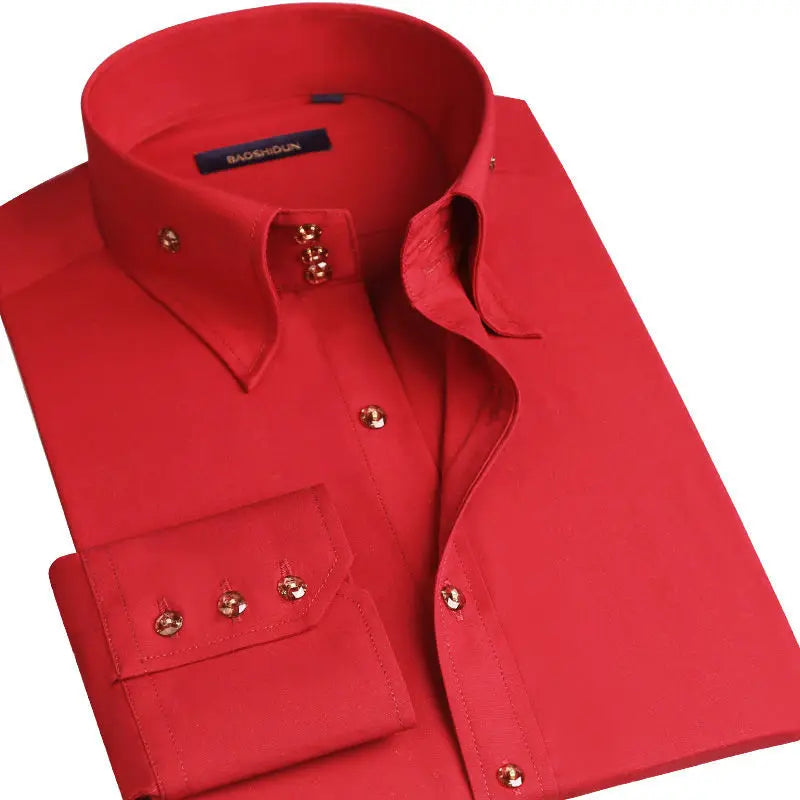Chemise décontractée à manches longues pour homme, style coréen tendance, boutonnée, col classique, chemise habillée de ville, coupe ajustée, chemise de créateur