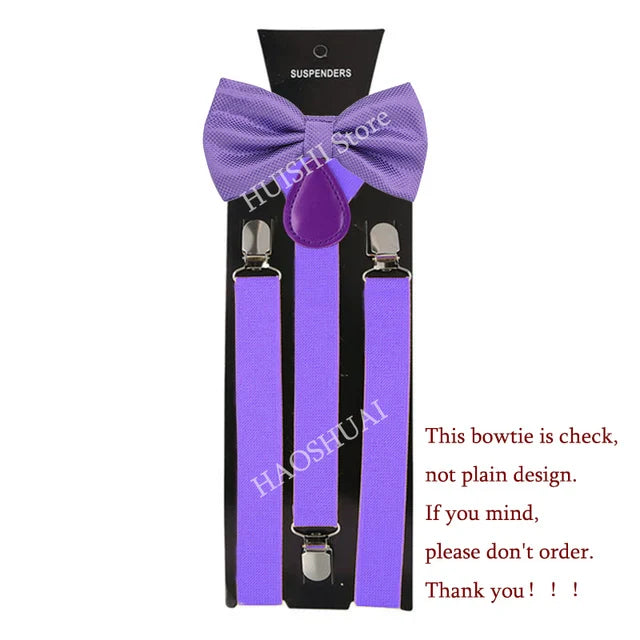 Ensemble Bretelles et Nœud Papillon en Promotion pour Hommes Femmes Garçons Fête Mariage – Bretelles Y-Back Chemise Nœud Papillon Papillon Accessoires de Costume Cadeau