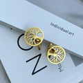 Round Tree of Life Cufflinks Tie Clips Stainless Steel Sleeves Button Luxury Design Mens Shirt Wedding Jewelry Charms