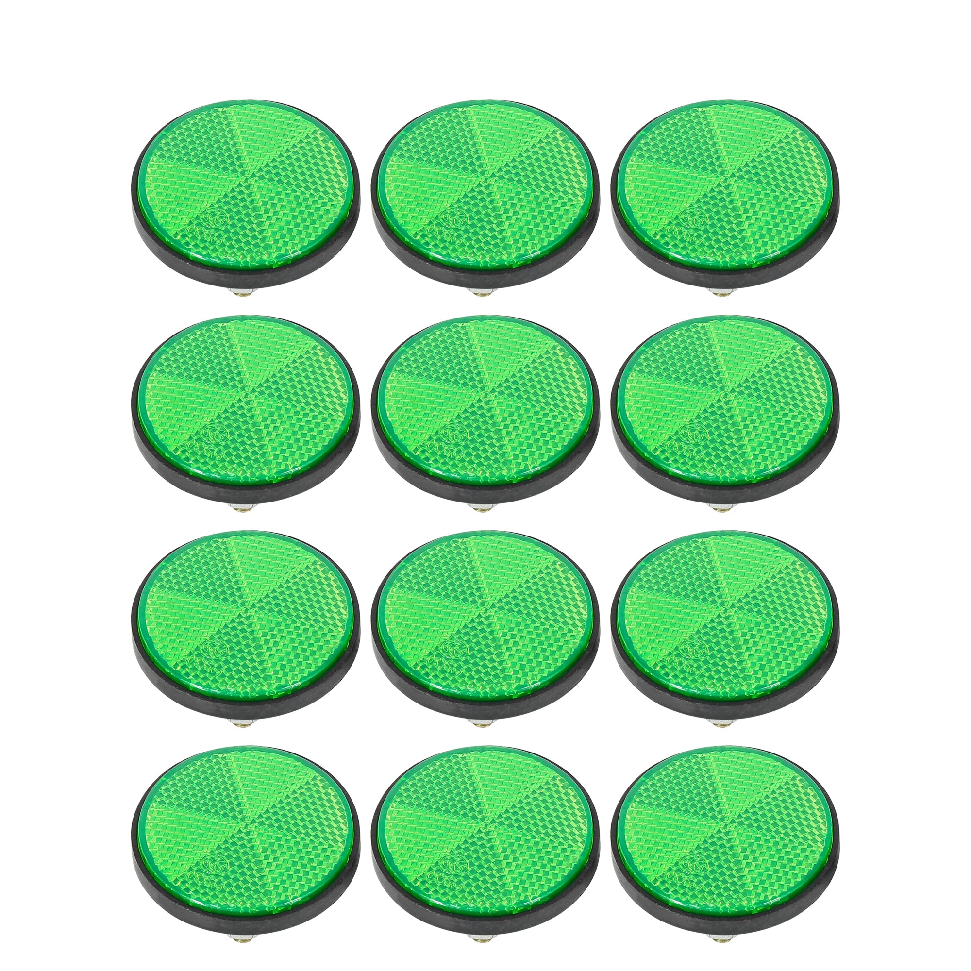 Motoforti Lot de 6 paires de catadioptres ronds universels en plastique rouge M6 x 1,0 de 56 mm de diamètre pour moto et vélo