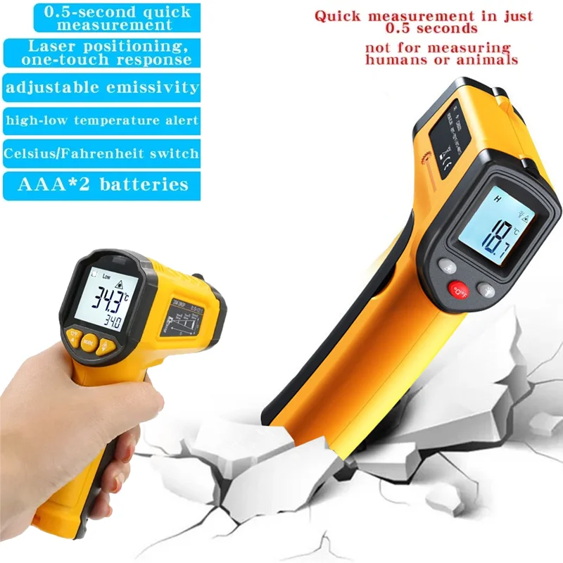 Thermomètre infrarouge sans contact portatif industriel de haute précision TS380 TS600