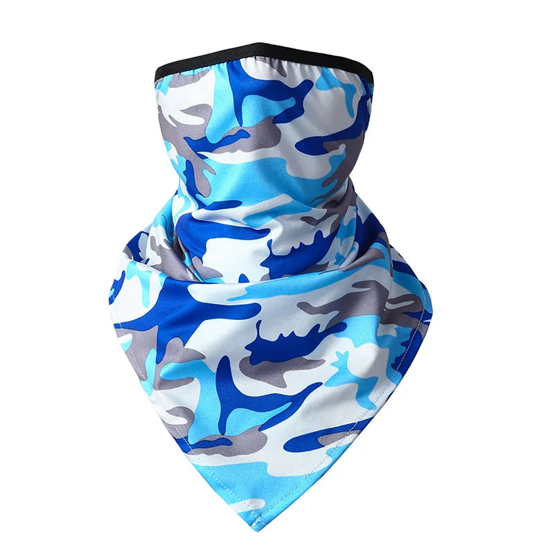 Cache-cou UV rafraîchissant pour l'été, masque de protection solaire avec boucles d'oreilles pour le cyclisme, la randonnée, les sports de plein air, séchage rapide, bandana respirant