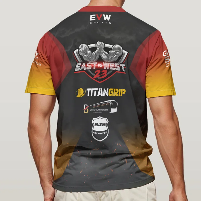 T-shirt de bras de fer 2026 The East vs West Series 23 pour fans, maillot de sport respirant pour hommes, séchage rapide, pour fitness et gym