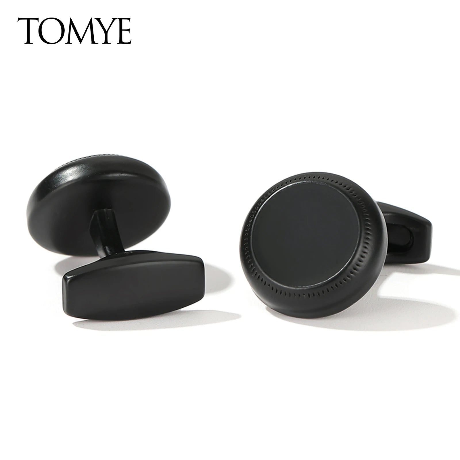 Boutons de manchette homme 2022 TOMYE XK22S055 décontractés personnalisés mode rond noir formel boutons de manchette chemises habillées cadeaux de mariage