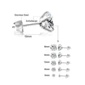 LUXUSTEEL 1 زوج/قطعتين أقراط مرصعة بالكريستال من الفولاذ المقاوم للصدأ للنساء والرجال، 4 شوكات، تراجس دائري من الزركونيا المكعبة الشفافة، مجوهرات الأذن