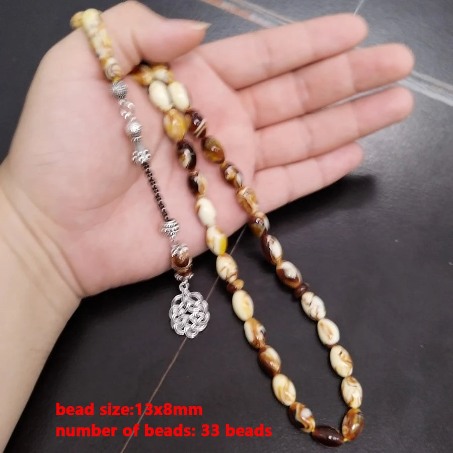 Tasbih Mistak yellow Resin Muslim misbaha bracelet 33 prayer beads Turkish accessories arabic fashion product