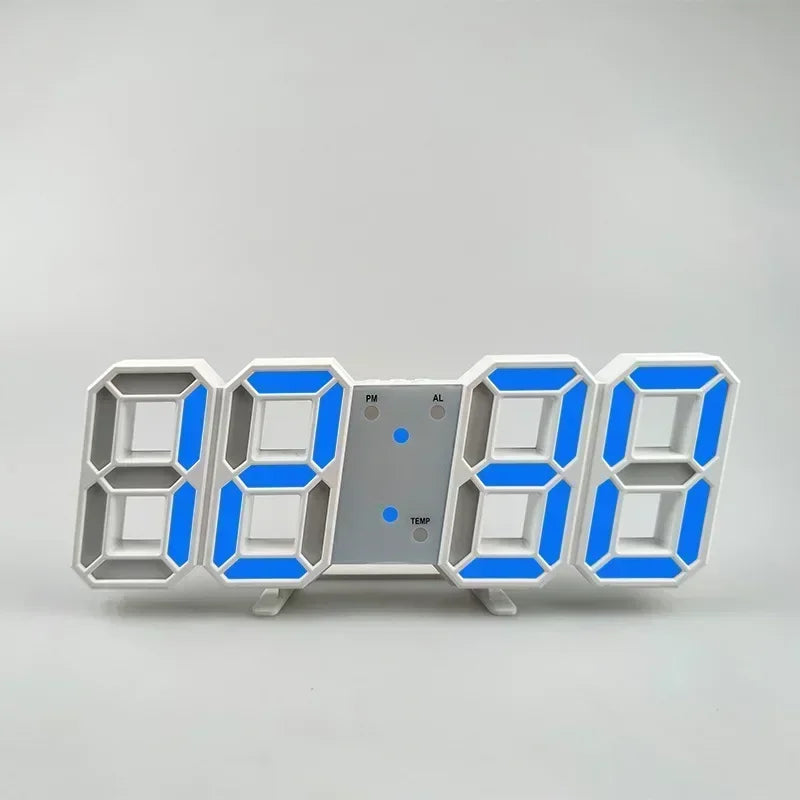 Acheter des produits Horloge 3D LED numérique Réveil Horloge murale Heure/date/température pour la maison/la cuisine/le bureau Horloges Décor Jardin