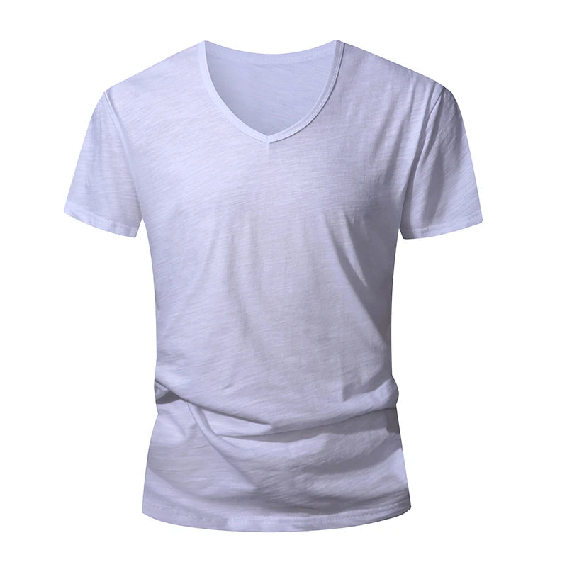 T-shirt homme 100% Coton Été Manches Courtes Hauts Tee Noir Blanc Vêtements Homme Doux Haute Qualité T-shirt Homme Décontracté