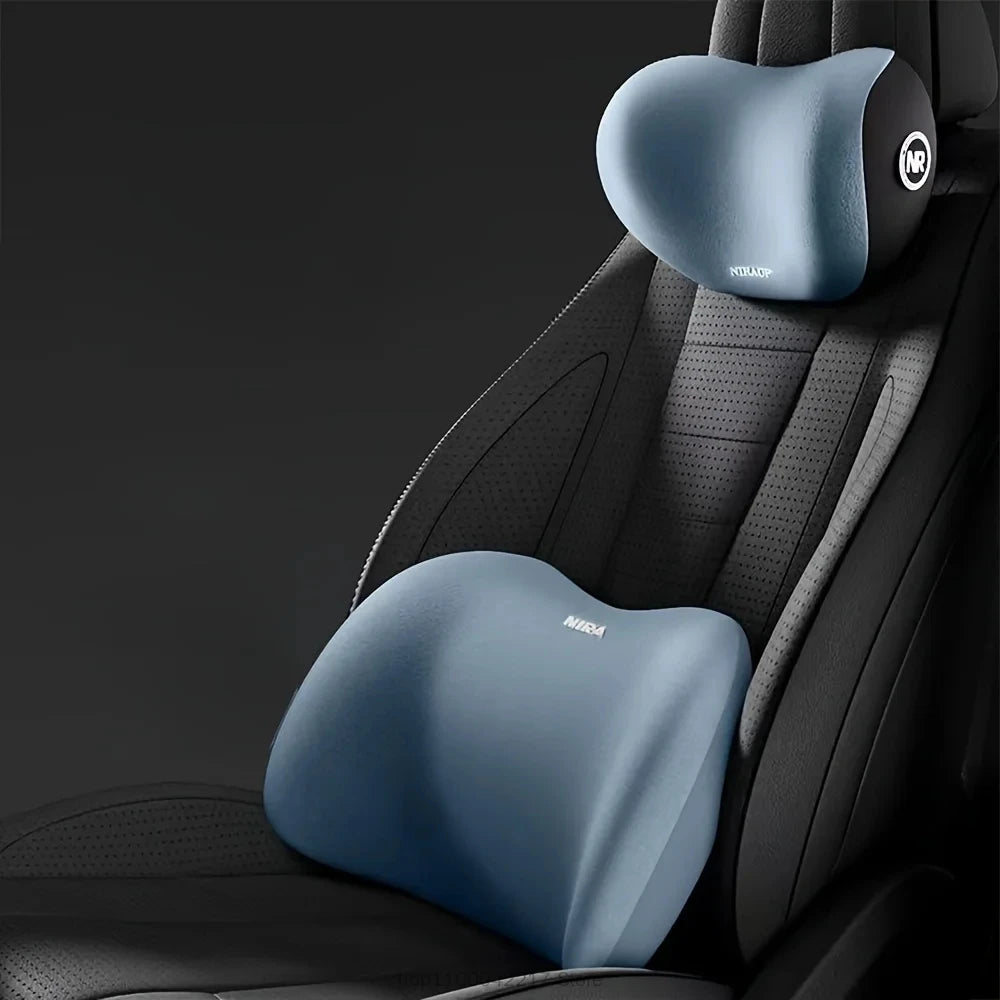 Appuie-tête/taille - Kit d'appui-tête de voiture et de soutien lombaire en mousse à mémoire de forme respirant, coussin de siège, oreiller de nuque, décoration intérieure