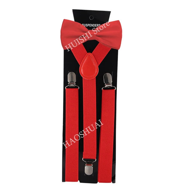Ensemble Bretelles et Nœud Papillon en Promotion pour Hommes Femmes Garçons Fête Mariage – Bretelles Y-Back Chemise Nœud Papillon Papillon Accessoires de Costume Cadeau