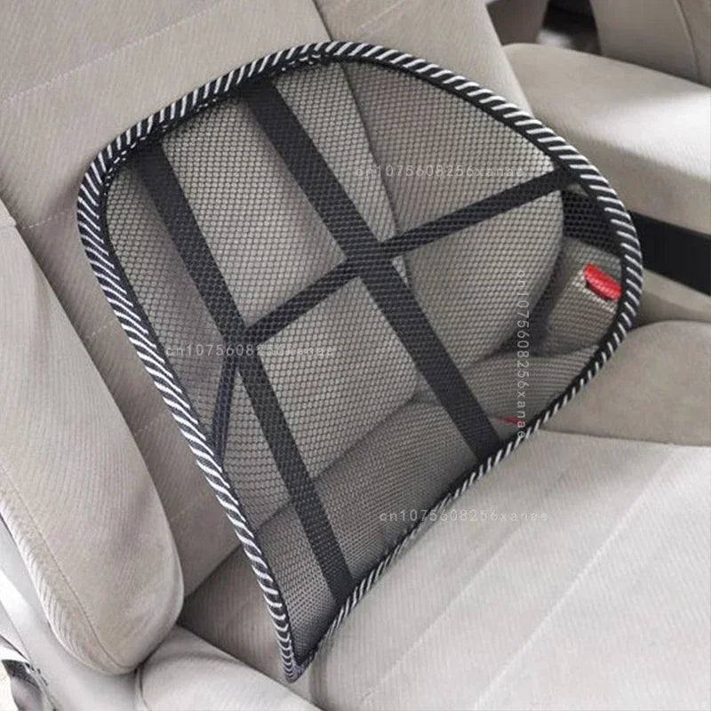 New Car Lumbar Support Pillow Breathable Heat Relief Summer Massage Seat Cushion Back Office Waist Support Net Cloth Backrest