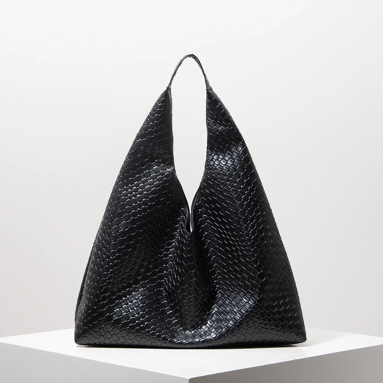 Sac cabas tressé en similicuir vintage pour femme, grande capacité, sac à bandoulière, sac décontracté pour le quotidien