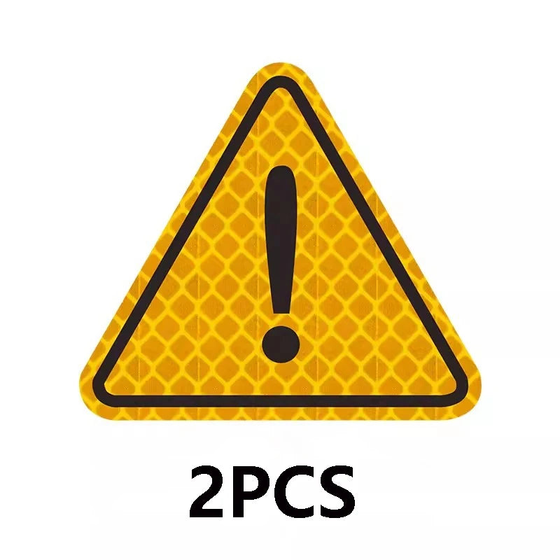 2/4 autocollants réfléchissants triangulaires, adaptés pour la décoration de réflecteur de voiture, camion, moto, marque d'avertissement de conduite nocturne