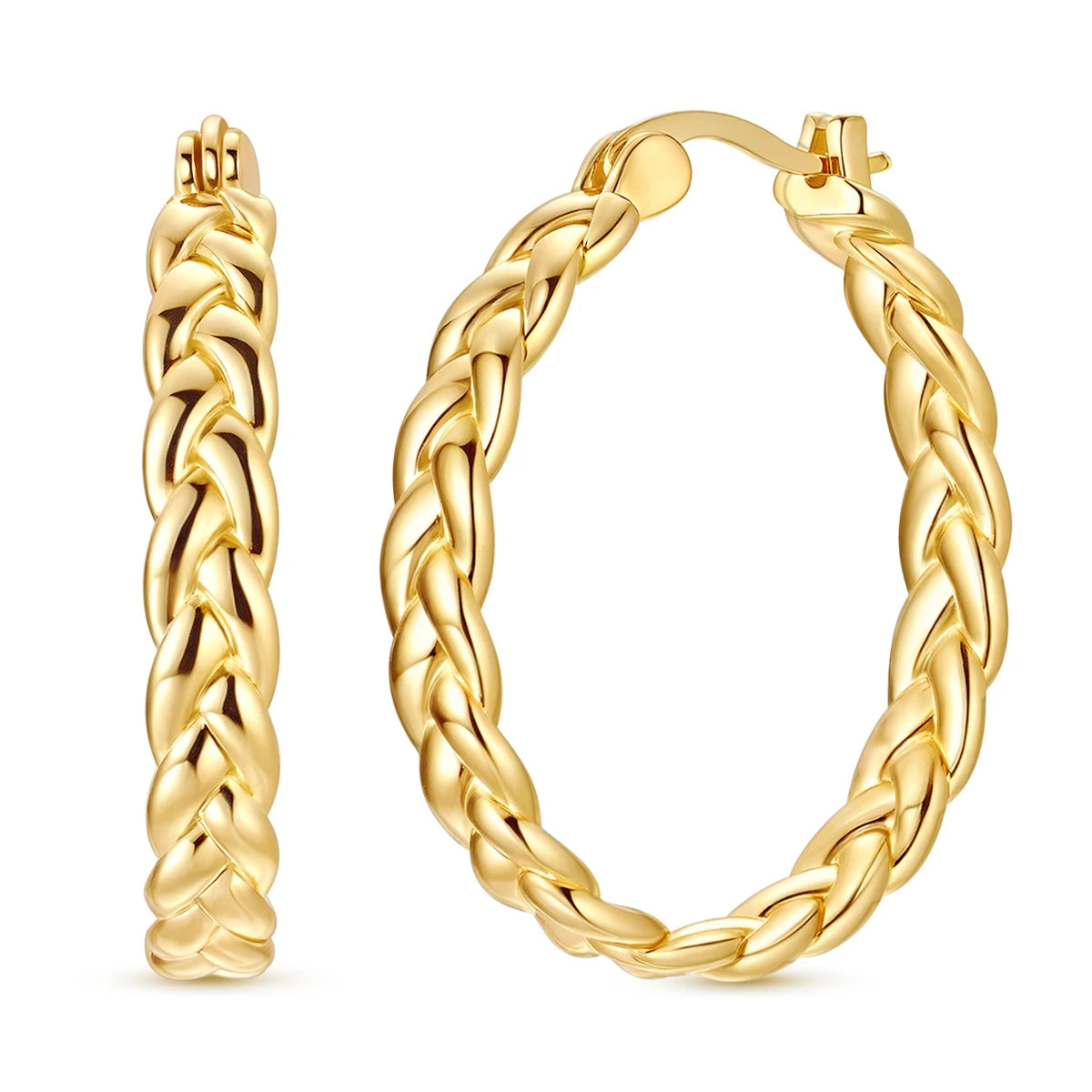 Boucle d'oreille Créole en Argent 925 pour Femme, Or Rose, Jaune, Pendientes Originales, Bijoux Minimalistes