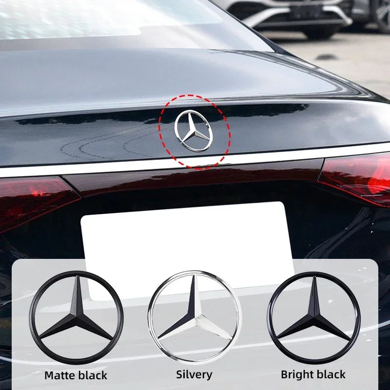 ملصق شارة صندوق السيارة الخلفي من مادة ABS مقاس 9 سم لسيارة مرسيدس بنز S320 W164 W203 W204 W168 C180 E320 A200 CLA CLK CLS ML