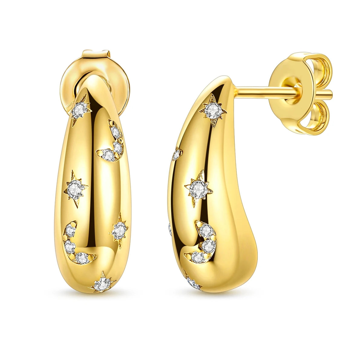 Boucle d'oreille Créole en Argent 925 pour Femme, Or Rose, Jaune, Pendientes Originales, Bijoux Minimalistes