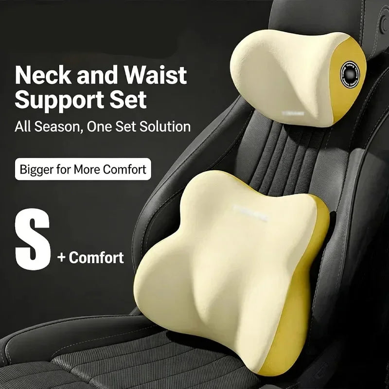 Appui-tête ergonomique pour voiture, coussin de soutien lombaire pour siège de voiture, coussin de soutien lombaire en coton à mémoire de forme, accessoires de voiture