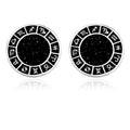 2Pcs/Set New The Zodiac Sign Design Galaxy Mens Cufflinks Space Shiny Rhombus Shaped Roman Numerals Cuff Button