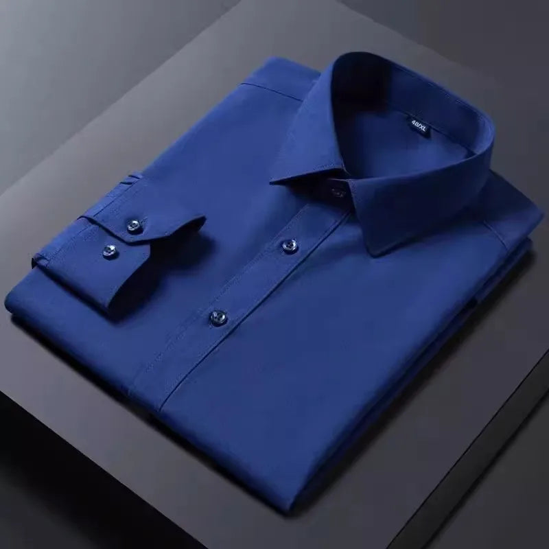 Chemise homme manches longues stretch professionnelle unie et fine