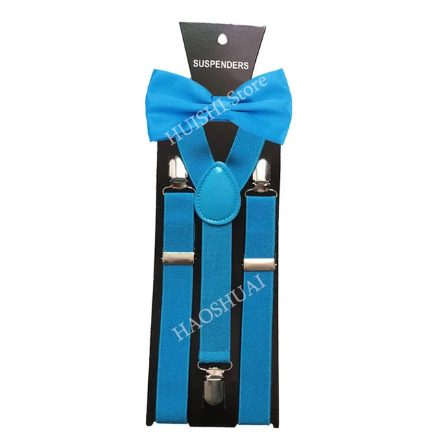Ensemble Bretelles et Nœud Papillon en Promotion pour Hommes Femmes Garçons Fête Mariage – Bretelles Y-Back Chemise Nœud Papillon Papillon Accessoires de Costume Cadeau