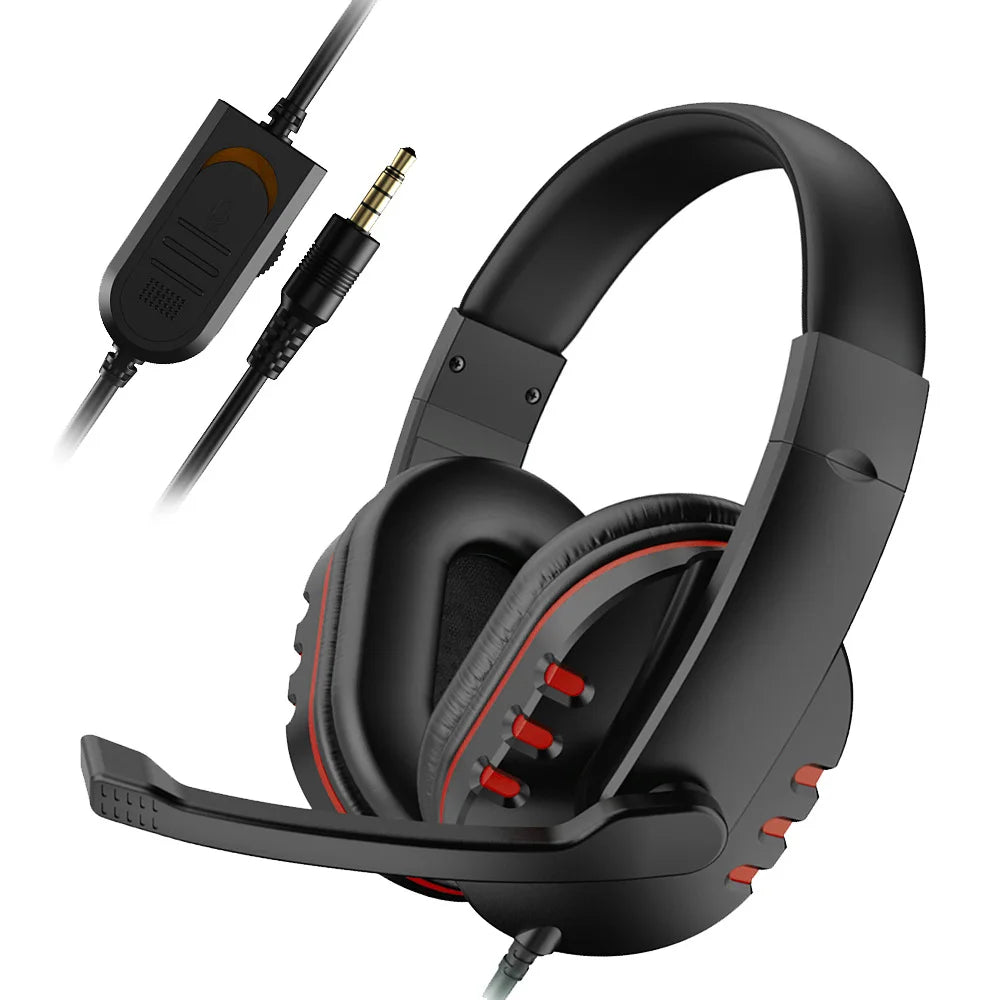 Casque de jeu filaire 3,5 mm Écouteurs pour PS4 PlayStation 4 Jeux PC Chat avec microphone