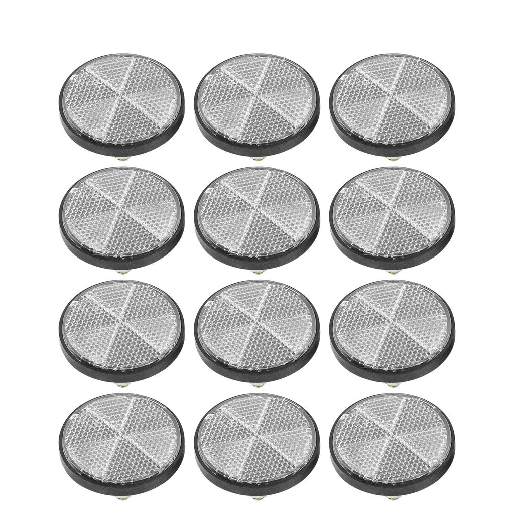 Motoforti Lot de 6 paires de catadioptres ronds universels en plastique rouge M6 x 1,0 de 56 mm de diamètre pour moto et vélo
