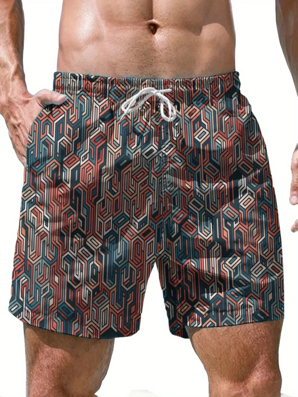 Short décontracté Vintage homme imprimé 3D, à carreaux colorés, de sport, grande taille, pour la natation, la gym, vêtements d'été pour homme