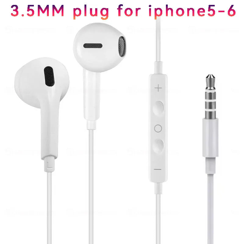 Écouteurs filaires Écouteurs de type C pour casques Apple Lightning avec ligne iPhone 5 6 8 7 Plus X XS MAX XR 10 11 12 13 14 Pro 15 16