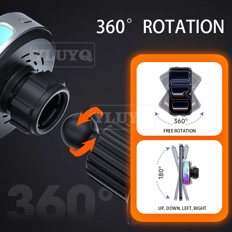 For Denza B5 B8 Equation Leopard 5 Wireless Charging Car Phone Holder, Magnetic Gravity Navigation Mount, 360-Degree Adjustable