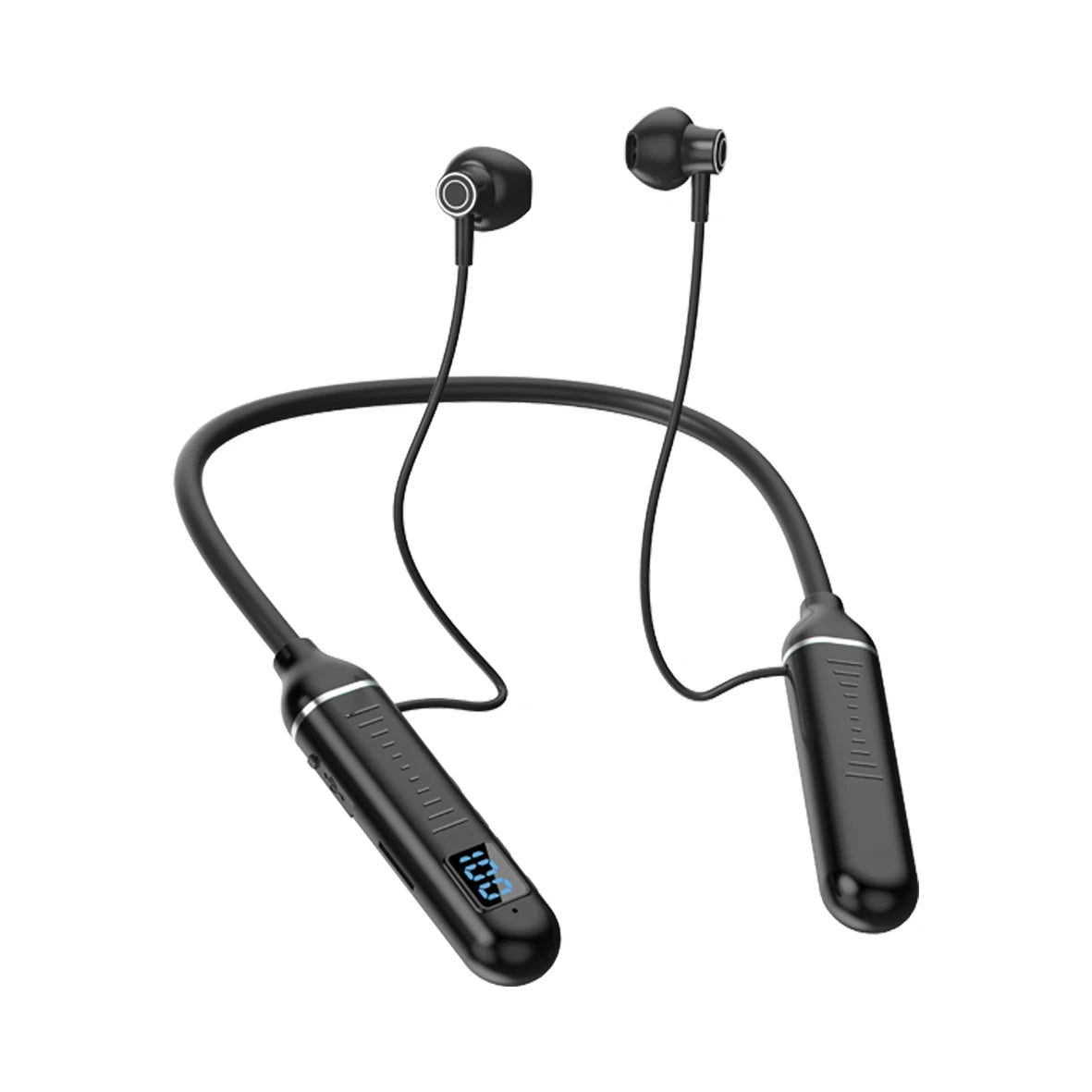 Casque sans fil 5.3 Casque tour de cou de jeu Écran LED Casque de sport stéréo avec écouteurs magnétiques