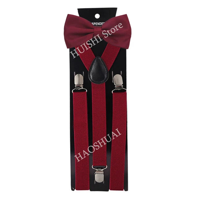 Ensemble Bretelles et Nœud Papillon en Promotion pour Hommes Femmes Garçons Fête Mariage – Bretelles Y-Back Chemise Nœud Papillon Papillon Accessoires de Costume Cadeau