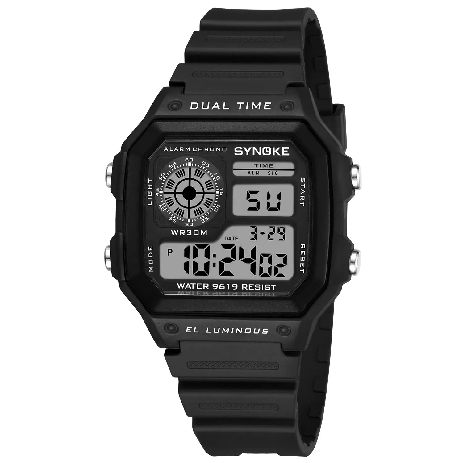 SYNOKE Montres Digitales Militaires Hommes Sports Lumineuses Chronographe Étanche Montres-Bracelets Électroniques Hommes Relogio Masculino