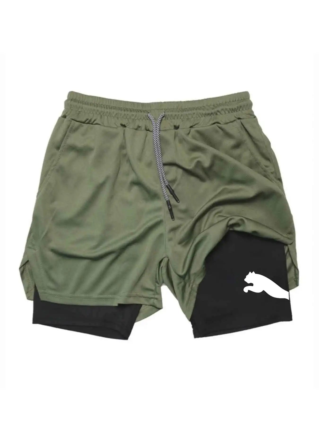 Shorts de sport d'été 2026 2 en 1 pour la gym et la course à pied, shorts de running lents, vêtements de sport décontractés, shorts de fitness à double couche